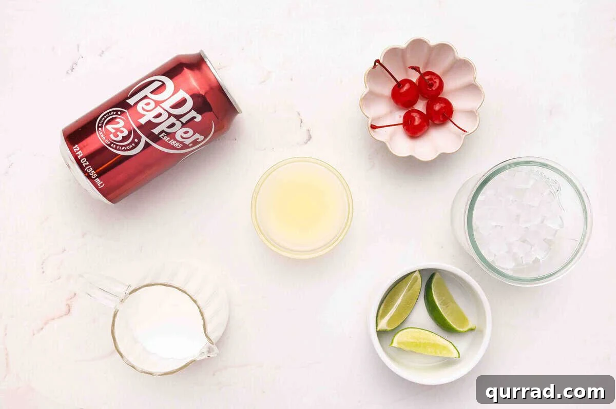 The ingredients to make a dirty soda.