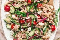 Mediterranean White Bean and Tuna Salad with Lemon Vinaigrette
