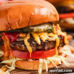 Side view of a crack smash burger.