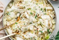 Creamy Alfredo Cabbage Ribbons