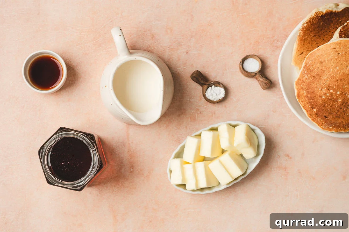 The ingredients to make maple butter syrup.
